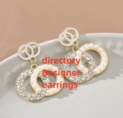 China 2023 other wholesale popular brands designer cc fashion high quality stud earrings pearl drop earrings for sale