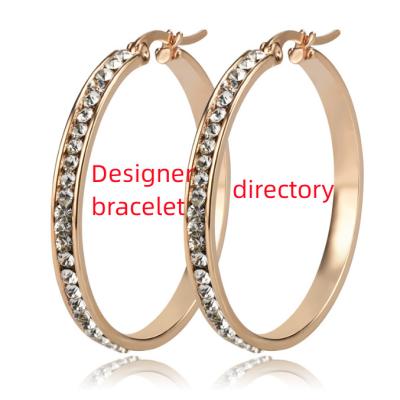 China Other 2023 Famous Luxury Brands Designer Earrings 18k Gold Plated Stainless Steel Letter Hoop Earrings For Women for sale