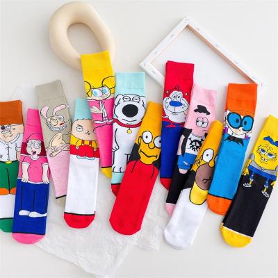 China Custom Calcetines Cartoon Comics Novelty Breathable Funny Socks Cotton Custom Men Crew Socks for sale