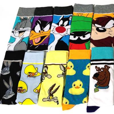 China Funky Novelty Custom Happy Crew Men Women Funny Cartoons Breathable Cotton Socken Duffy Duck Adults Cartoon Rabbit Socks for sale