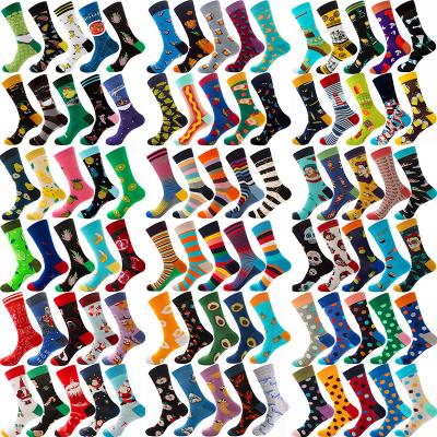 China QUICK DRY 10 Pairs/Pack Funny Cool Colorful Men Couples Cartoon Stripes Fruit Cotton Socks Happy Socks Crew Socks for sale