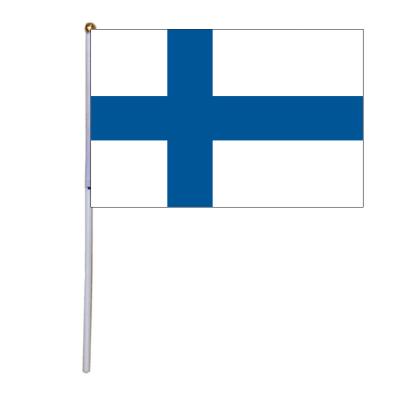 China Portable 14*21cm Finland Hand Flag Finland Hand Waving National Flag Election Flag for sale