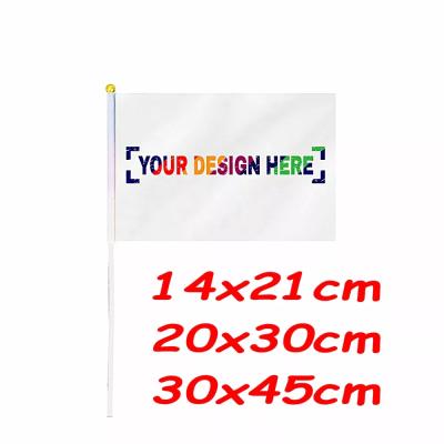 China Hand Wave Huiyi Quality Printing Design Hand Wave Flag Mini Size Hand Flags Custom for sale