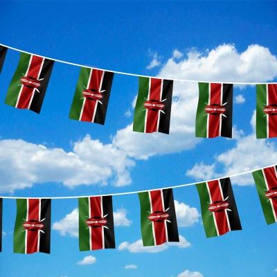 China Hanging Bunting Shaped Flag , Wholesale Custom Festival String Bunting Flag Kenya for sale