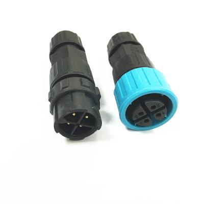 China Weld With Waterproof M16 IP67 IP68 Circular Cable Connector 4 Pins Male And Female Push Lock Assemble Connector for sale