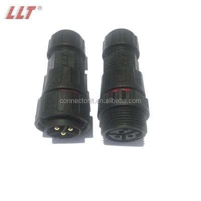 China Outdoor LED display/lighting/medical equipment IP67 M25 3pin male-female screw fixing waterproof connector for lighting solutions for sale