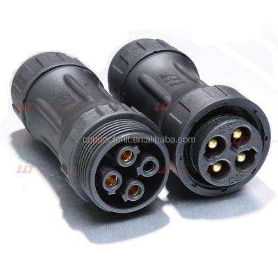 China Thread LLT M45 4 Pin Threaded Industrial Electrical Waterproof Connector for sale