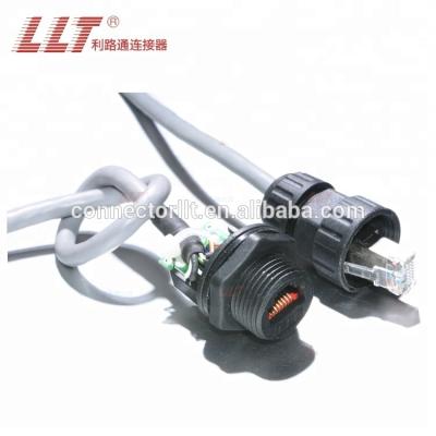 China LLT Factory Sale Signal IP67 M19 Waterproof Wired Network RJ45 Connector for sale