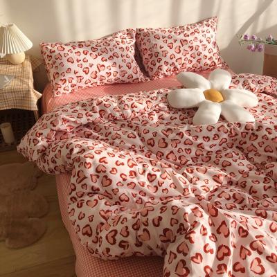 China Nondisposable Wholesale Modern Luxury Plush Polyester Lace Wedding 3D Comforter Quilt Cover Sheet Bedding Set for sale