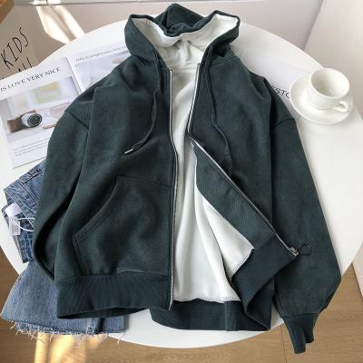 China Plain High Quality Cotton Anti-wrinkle Women's 100% Zipper Hoodie Plus Size Hoodies Wholesale Cheap Sweatshirts for sale