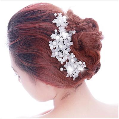 China High quality korean frosted bridal handcrafted pearl party flower hair ornaments hairpin for wholesale for sale