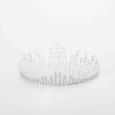 China New Silver Crystal Bride Tiara Rhinestone Crown Inlaid Bridal Tiaras Head Tiaras And Crowns Tiara Headbands Wedding Jewelry For Women for sale