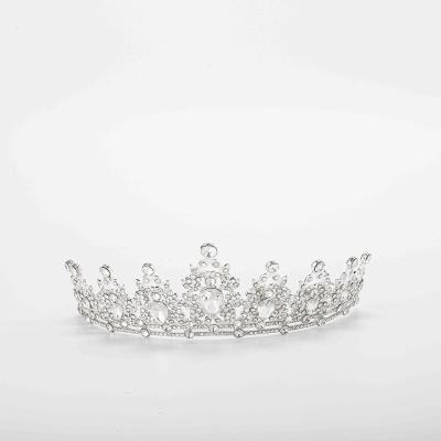 China 2021 New Arrival Rhinestone Crown Inlaid Bridal Tiara Crystal Wedding Alloy Crown For Wholesale for sale