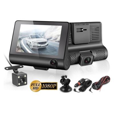 China Waterproof 4 Inch IPS Screen Triple Lens HD 1080P Car Dash Cam Night Vision Car Camera for sale