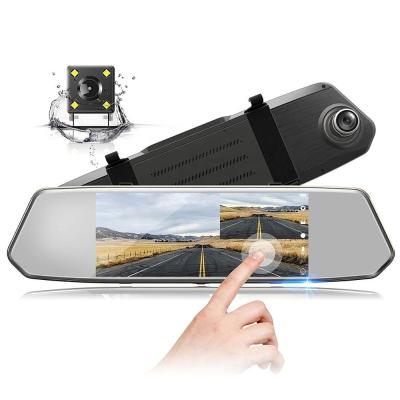 China DM 7 Inch Mirror Car DVR with Rear View Camera 1080P Car Front and Rear Camera Recorder for sale