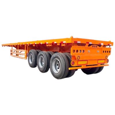 China CIMC Car Axle 3-Axle Flatbed Semi-Trailer for Your Customer Requirements for sale