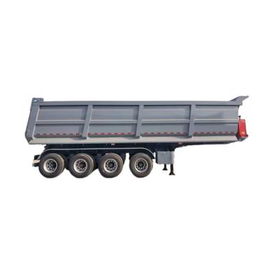 China 100T capaciteit Semi-trailer Mechanische ophanging Populaire 3-assige 4-assige dumptrailer truck Te koop