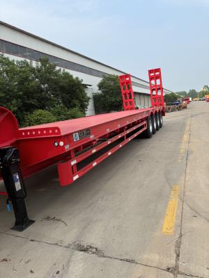 China CIMC camión remolque 4 ejes de trabajo pesado Lowboy Semi remolque Semi remolque de lecho bajo en venta