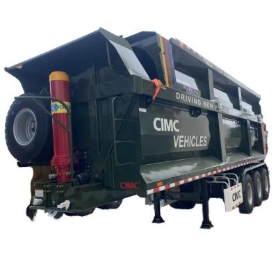 China Customized color and size used for Coal/Mine/Stand/Stone Loading 3 axle durable steel rear dump tipper or dumper semi trailer for sale