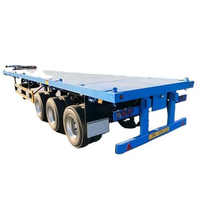 Chine CIMC 3 essieux ou personnalisation avec plateforme de grains de 3 mm 4 mm 20 pieds 40 pieds conteneur de toutes sortes de fret camion plat semi-remorque à vendre