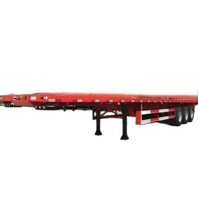 China CIMC 13*2.55*2.9m 3AXLE loading capacity 80T selected locks 2 tool boxes electrophoretic KTL powder painted FLATBED SEMI TRAILER for sale