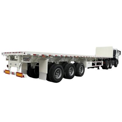 China CIMC staal ijzer laagste prijs ijzer 315/80r22.5 50t 13 M 3 As zware dienst veelzijdig platbed truck half-trailer Te koop