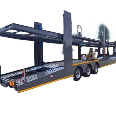 China China factory iron 18000*2550mm 2 Fuhua 11.5T wheelbase 1950 with ABS manual adjustment arm 8 bit sedan car carrier semi trailer for sale