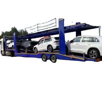 China New Double Decker Transport Vehicle Semi-Trailer Low Bed Truck Trailer with Steel Construction DOT Certified Sale Car Trailer for sale