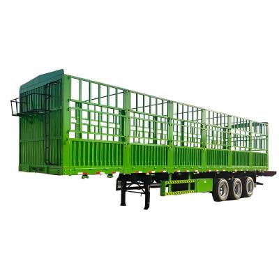 China CIMC High Quality 3-Axle Fence-Type Freight Semi- Trailer High-Strength Steel Cargo Trailer for sale