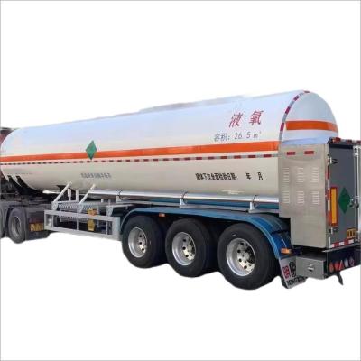 China CIMC Acero carbono de 3 ejes 20 a 30 cbms Hidrógeno oxígeno líquido criogénico hidrógeno transporte de gas natural buque a presión camión cisterna remolque en venta