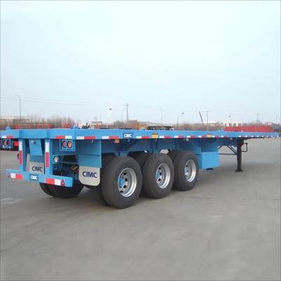 China 40ft Shipping Container 3 Axles 60 Tons Heavy-duty Transport Flatbed Semi Trailer for sale