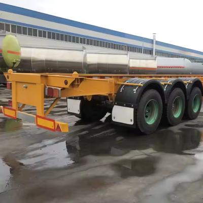 China CIMC 3 Ejes 12 Unidades neumáticos 12400*2480*1560mm Suspensión mecánica o aerodinámica 60T Carga útil Remolque esquelético en venta