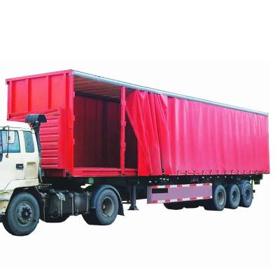 China 2 Or 3 Axle With Water Resistant Laminated Plywood Tarped Tarpaulin Side Curtain Cargo Truck Trailer for sale