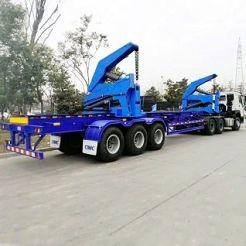 China 3 Axle 20 Feet Mechanical Suspension King Pin 2/3.5 Feet Container Side Loader Trailer for sale