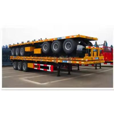 China 10-12.4m Steel Containerized 3 Axles 40-60 Ton Flatbed Semi Trailer for sale