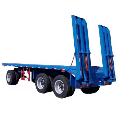 China Hydraulic Ramp System Low Bed Draw Bar Full Trailer for Sale for sale