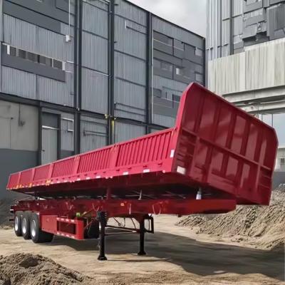 China CIMC 40FT 3 Ejes Tare Peso de 8.5t Suspensión mecánica de trabajo pesado de pared Semi remolque de remolque lateral en venta