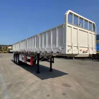 China Carga útil de eje 40FT 3 45T Suspensión mecánica de trabajo pesado 13pc Leaf Spring Pared Side Semi Truck Trailer en venta