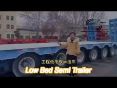 cimc heavy 6 axle low bed semi-trailer steel material truck trailers with performance