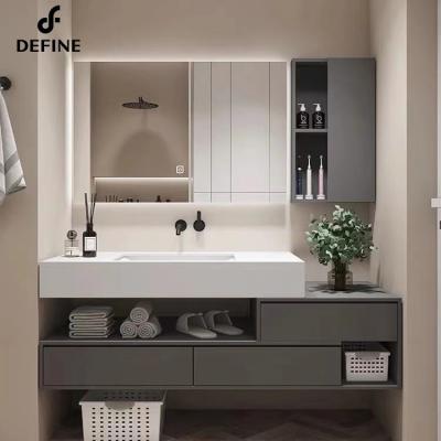 China Eco - Friendly Custom Luxury Vanity Wall Mounted Bathroom Counter Cabinet for sale