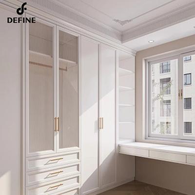 China Custom Design Foshan Supplier Bedroom Wall Wardrobe Super Modern Custom Design With Built In Door for sale