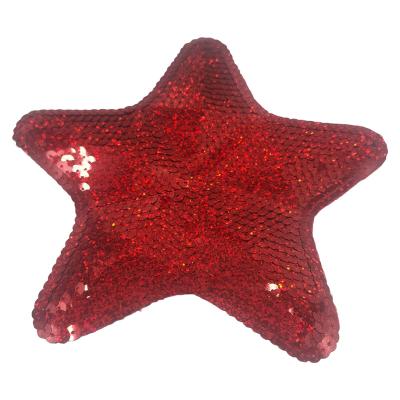 China Workable applique embroidery in star patches sequin embroidery patch for sale