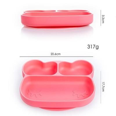 China BPA Free Design 20*18.4*4cm 285g Professional Household Silicone Baby Easy-to-Clean Suction Dish for sale