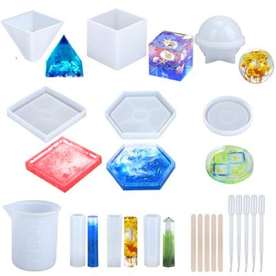 China Factory Viable Supplier Custom Silicon Epoxy Resin Molds Easy Demold Resin Molds For DIY Resin Crafts for sale