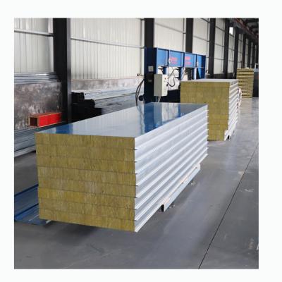 China Easy Operation Heat Insulation Wall Panel Rock Wool Sandwich Panel Construction Insulation Color Steel Sheet 3D Pattern Design Fireproof Metal for sale