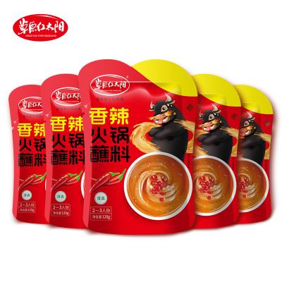 China Put it in the pot and cook Wholesale Price Red Sun Flavor Hotpot Sesame Spicy Dip Sauce in the bag for sale