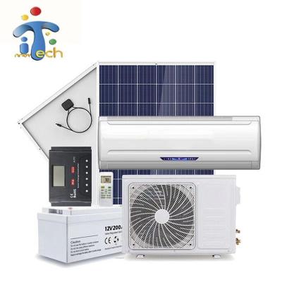 China Cooling/Heating Hotel Quality 18000BTU 2HP Pure Hybrid AC Solar Power Off-Grid Hybrid Cooling/Heating Air Conditioner for sale