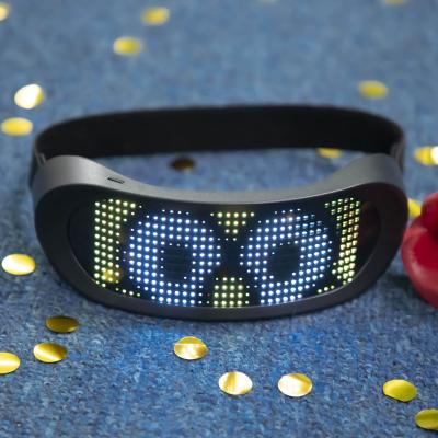 China Party Props 2022 Magic Led Smart LED Glass Eye Party Glasses LED Light Wireless Glasses APP DIY Christmas Light Halloween for sale