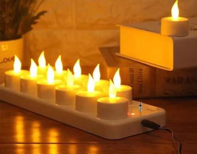 China Rechargeable Led Birthday Tea Light Flickering Flameless Led Candles Candles Candles Wedding Christmas for sale