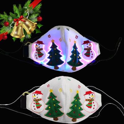 China Outdoor Activities USB Rechargeable Noise Activated Face Mask 2021 Led Face Mask Christmas Party With Fashion Mask for sale